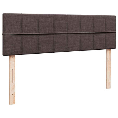 Pouf Letto con Materasso Marrone Scuro 140x190 cm in Tessuto