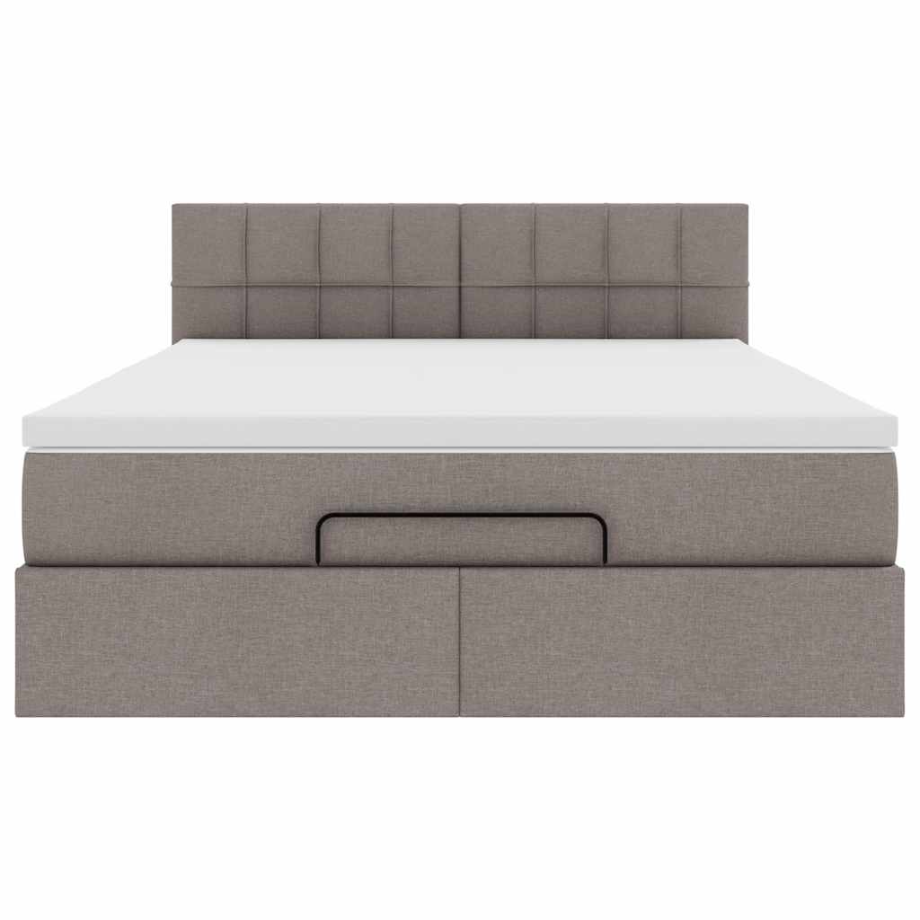 Pouf Letto con Materasso Tortora 140x190 cm in Tessuto | homemem39