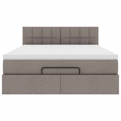 Pouf Letto con Materasso Tortora 140x190 cm in Tessuto | homemem39