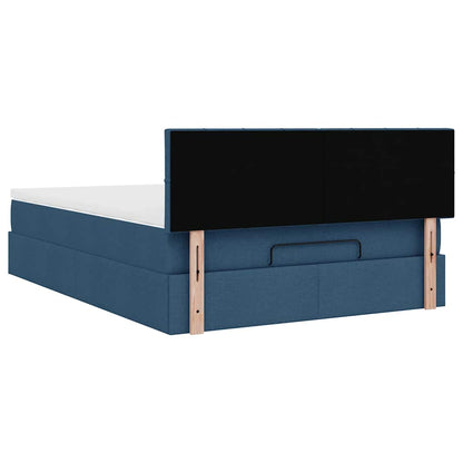 Pouf Letto con Materasso Blu 140x190 cm in Tessuto