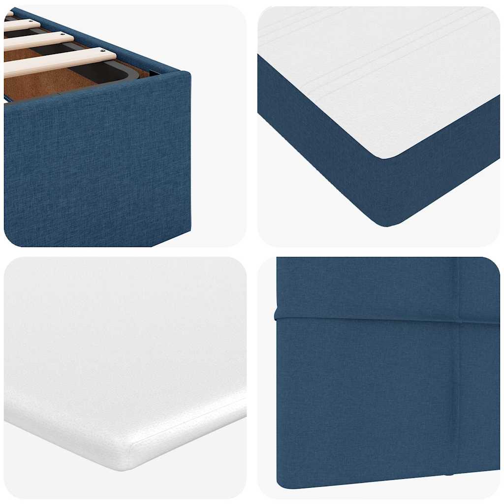 Pouf Letto con Materasso Blu 140x190 cm in Tessuto