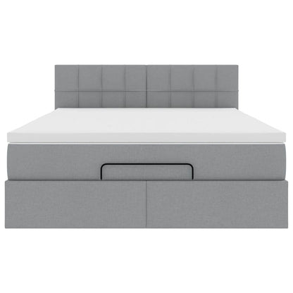 Struttura Letto Pouf con Materasso 140x200 cm in Tessuto