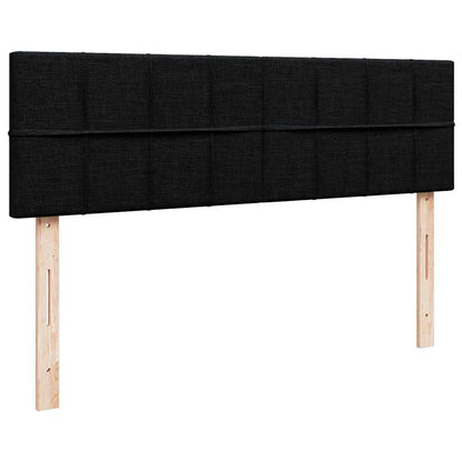 Pouf Letto con Materasso Nero 140x200 cm in Tessuto