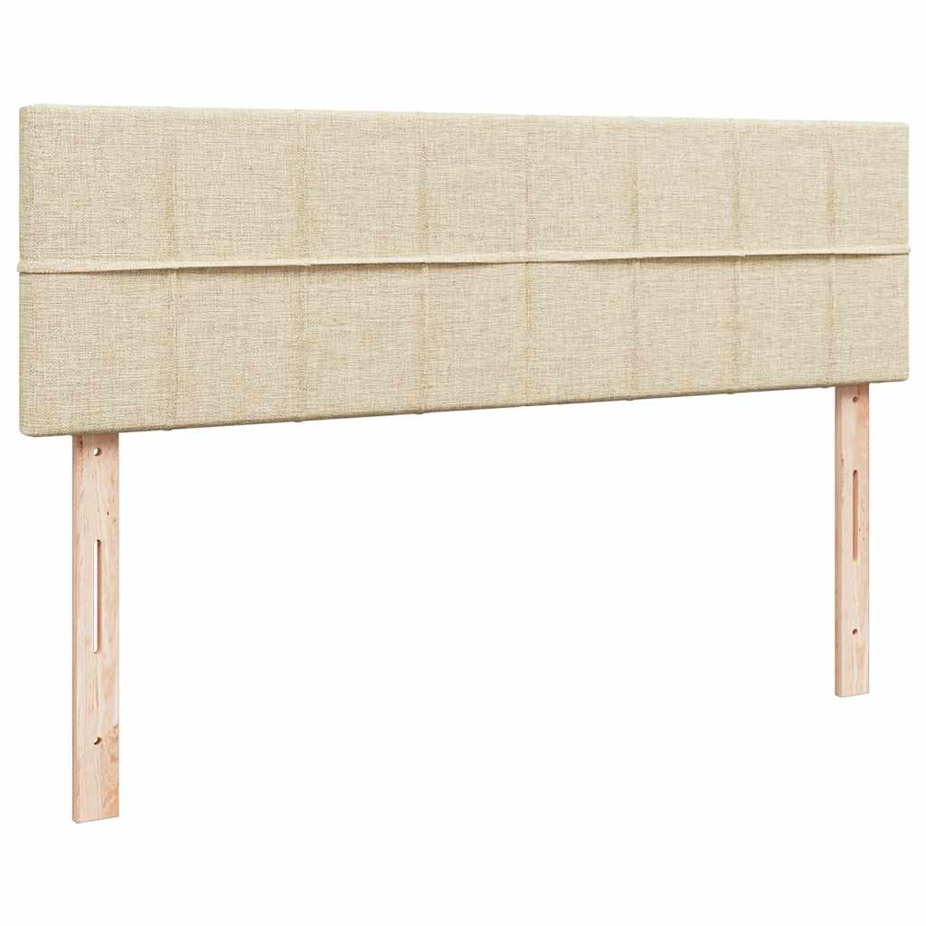 Pouf Letto con Materasso Crema 140x200 cm in Tessuto | homemem39