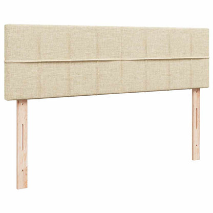 Pouf Letto con Materasso Crema 140x200 cm in Tessuto | homemem39