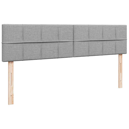 Pouf Letto con Materasso Grigio Chiaro 160x200 cm in Tessuto