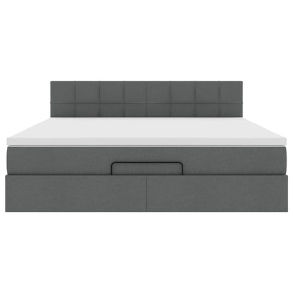 Struttura Letto Pouf con Materasso 180x200 cm in Tessuto