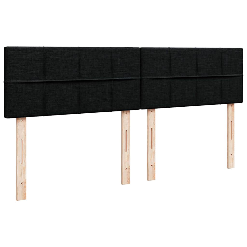 Struttura Letto Pouf con Materasso Nero 180x200 cm in Tessuto