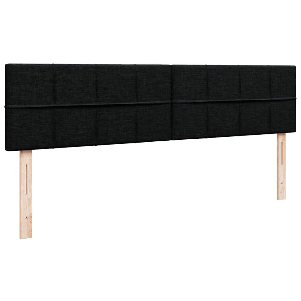 Struttura Letto Pouf con Materasso Nero 180x200 cm in Tessuto
