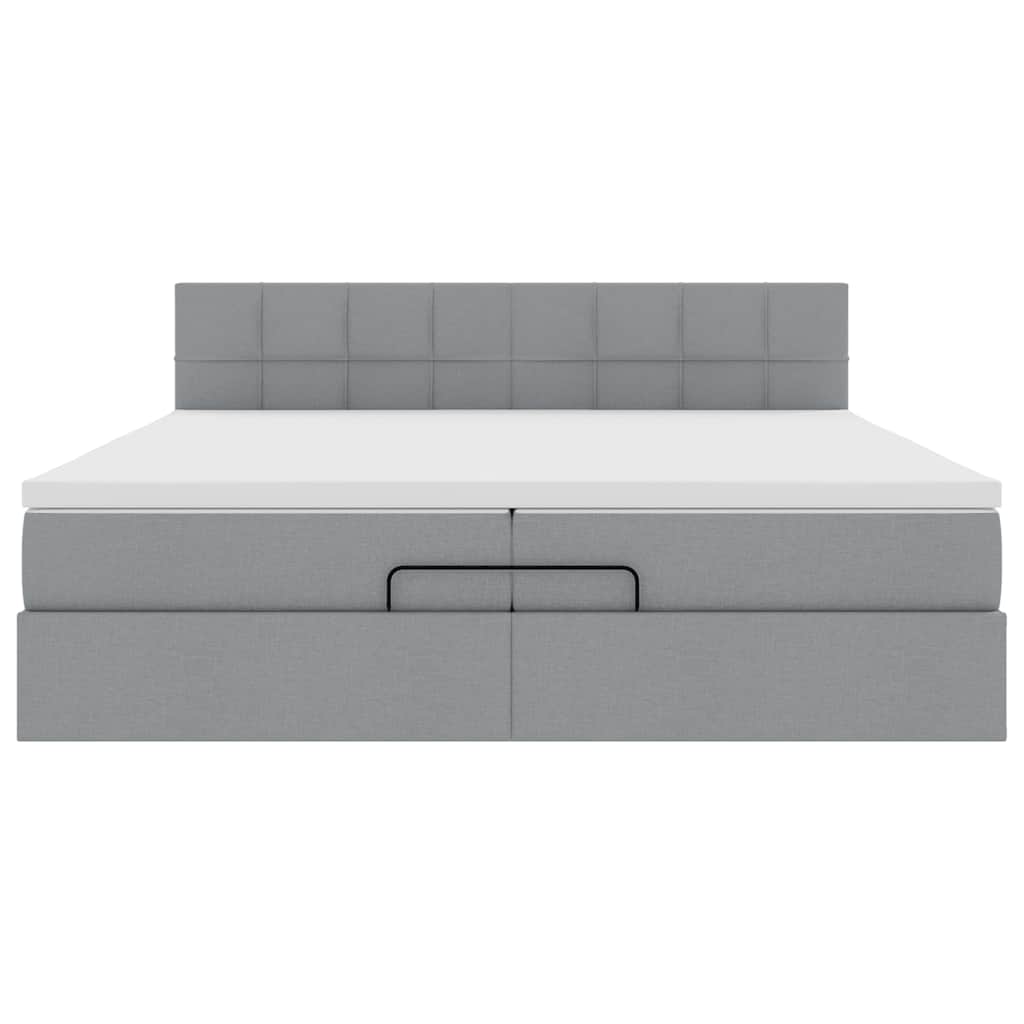 Struttura Letto Pouf con Materasso 200x200 cm in Tessuto