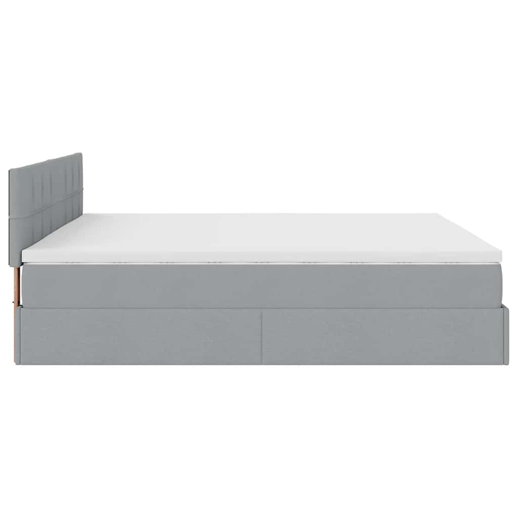 Struttura Letto Pouf con Materasso 200x200 cm in Tessuto