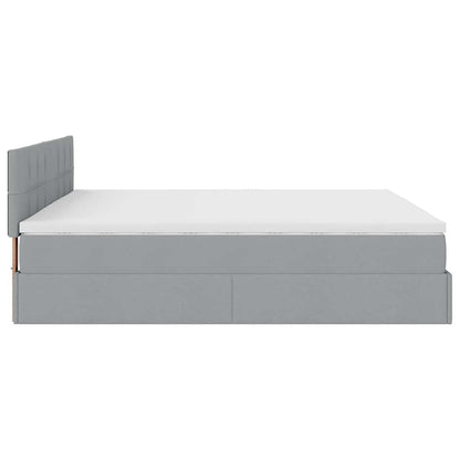 Struttura Letto Pouf con Materasso 200x200 cm in Tessuto