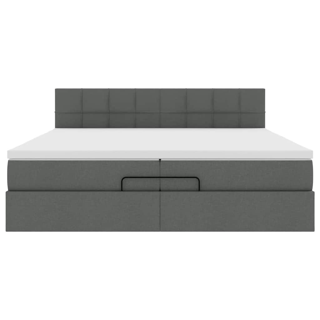 Struttura Letto Pouf con Materasso 200x200 cm in Tessuto