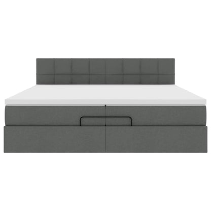 Struttura Letto Pouf con Materasso 200x200 cm in Tessuto