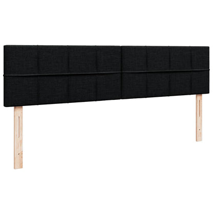 Struttura Letto Pouf con Materasso Nero 200x200 cm in Tessuto