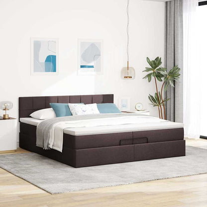 Struttura Letto Pouf con Materasso 200x200 cm in Tessuto | homemem39