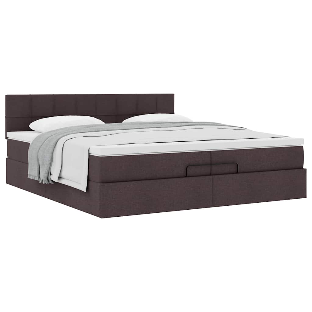 Struttura Letto Pouf con Materasso 200x200 cm in Tessuto | homemem39
