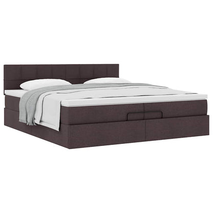 Struttura Letto Pouf con Materasso 200x200 cm in Tessuto | homemem39