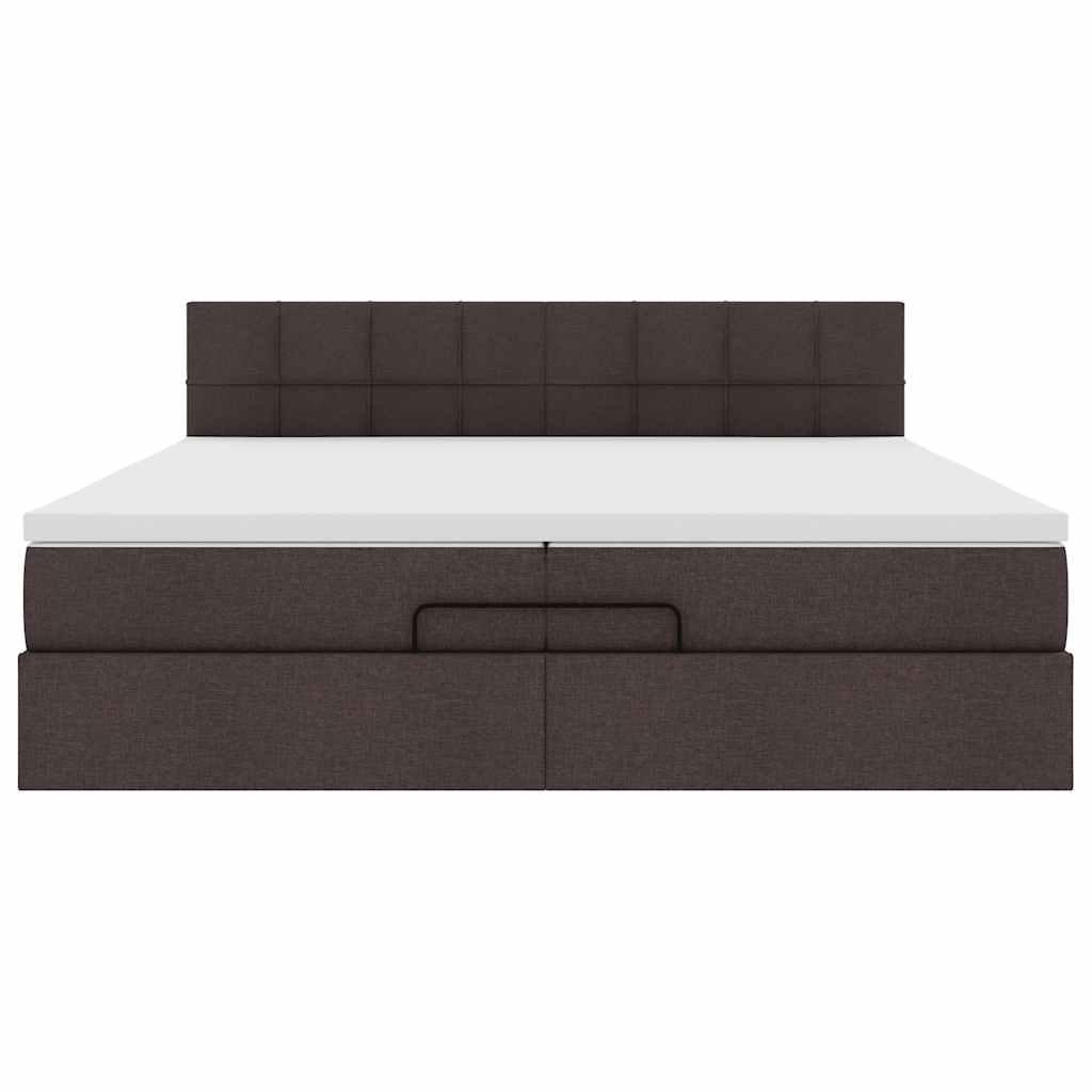 Struttura Letto Pouf con Materasso 200x200 cm in Tessuto | homemem39