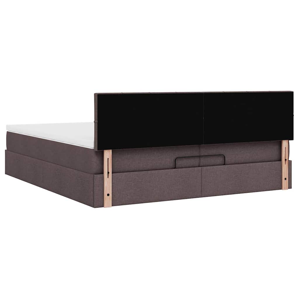 Struttura Letto Pouf con Materasso 200x200 cm in Tessuto | homemem39