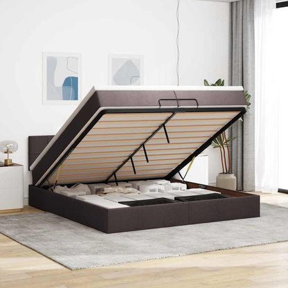 Struttura Letto Pouf con Materasso 200x200 cm in Tessuto | homemem39