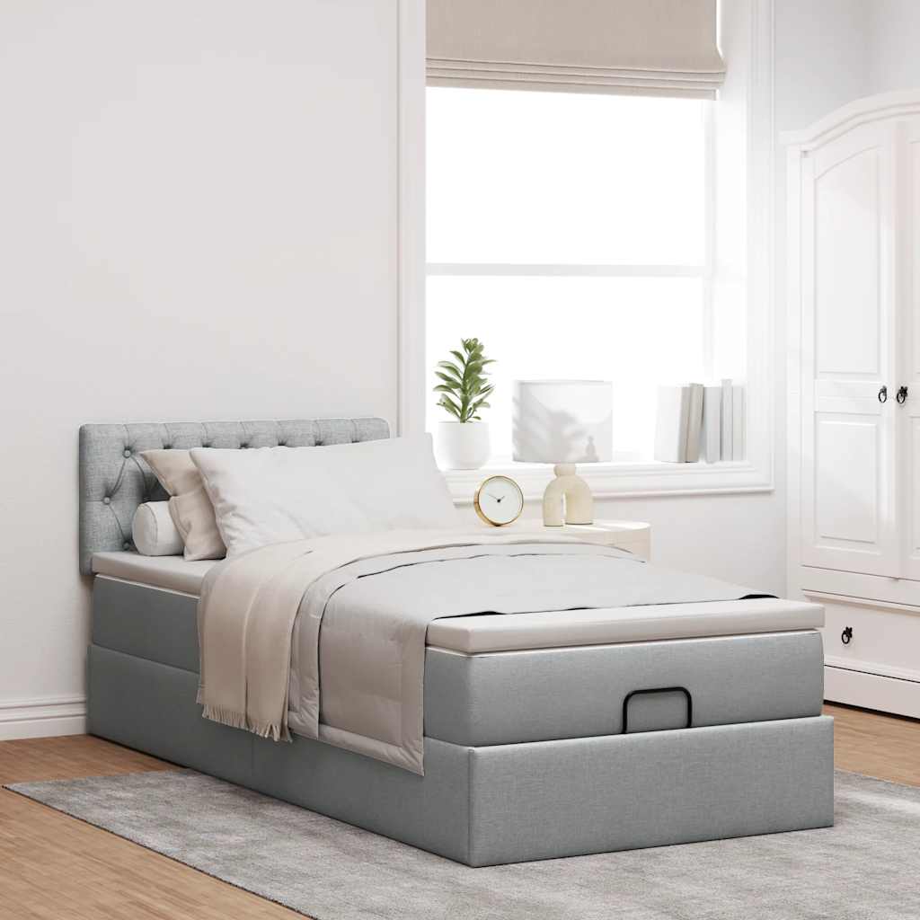 Struttura Letto Pouf con Materasso 80x200 cm in Tessuto