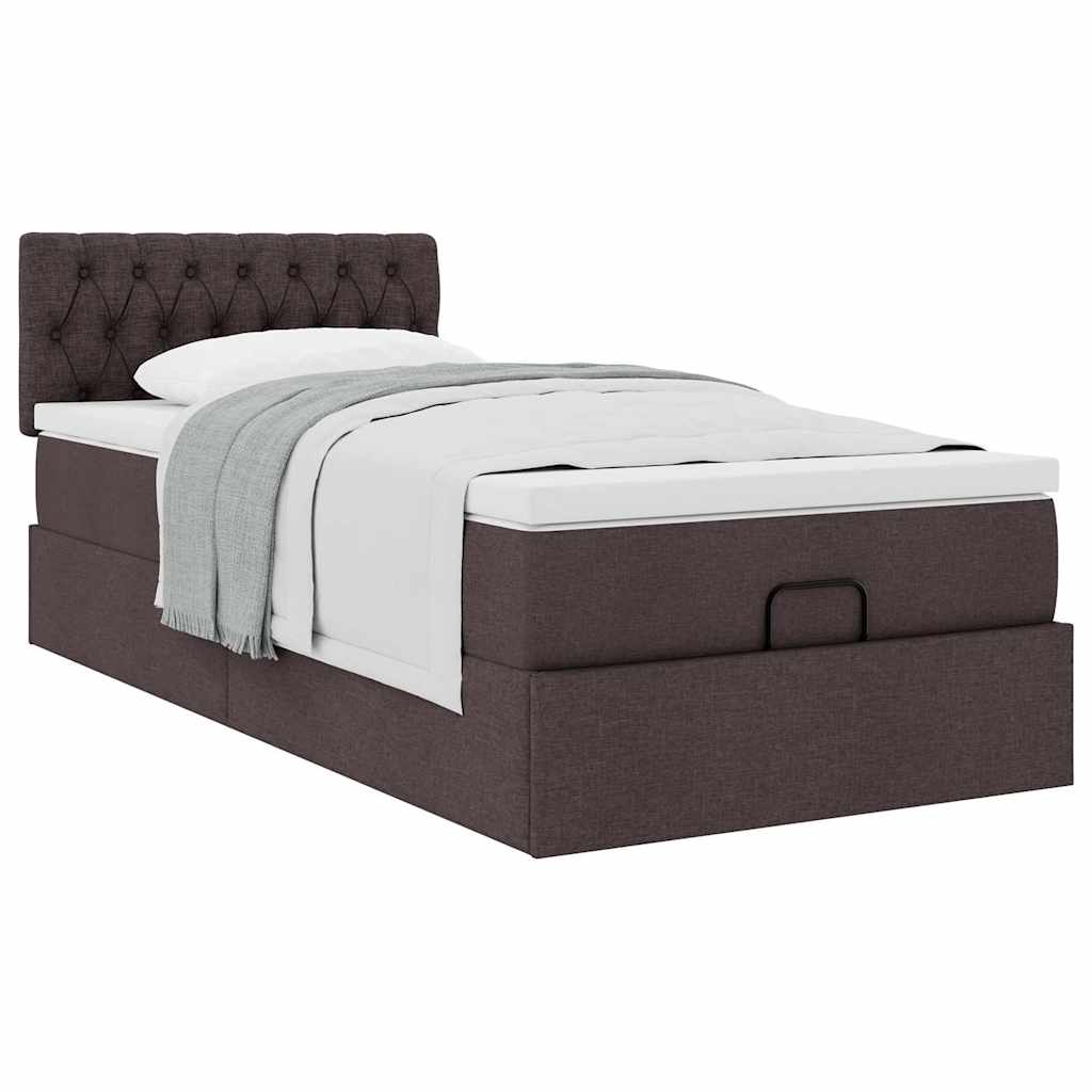 Struttura Letto Pouf con Materasso 90x190 cm in Tessuto | homemem39