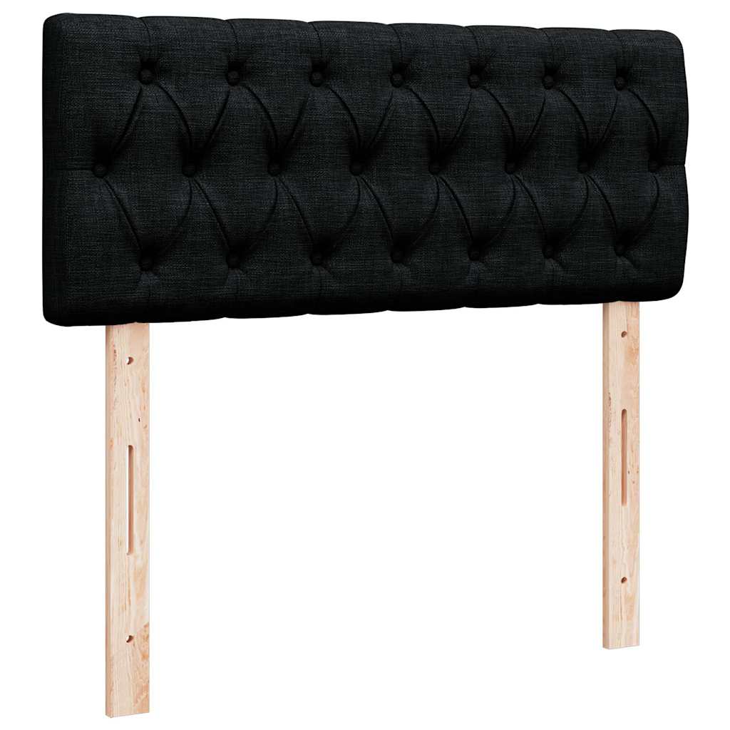 Pouf Letto con Materasso Nero 120x190 cm in Tessuto