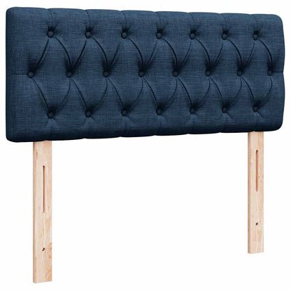 Struttura Letto Pouf con Materasso Blu 120x190 cm in Tessuto