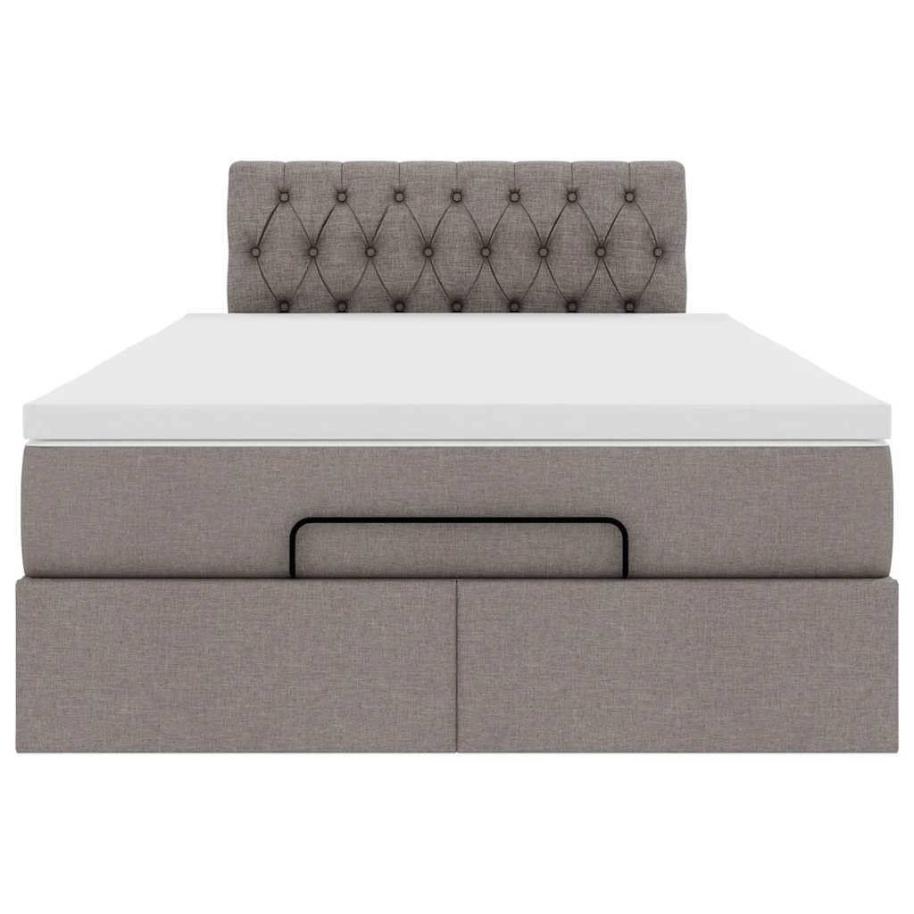 Struttura Letto Pouf con Materasso Tortora 120x200cm in Tessuto | homemem39