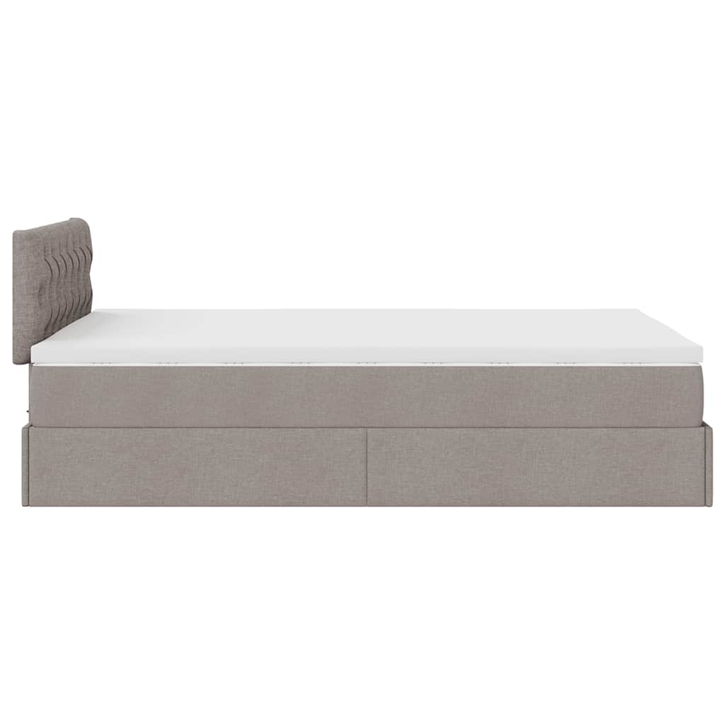 Struttura Letto Pouf con Materasso Tortora 120x200cm in Tessuto