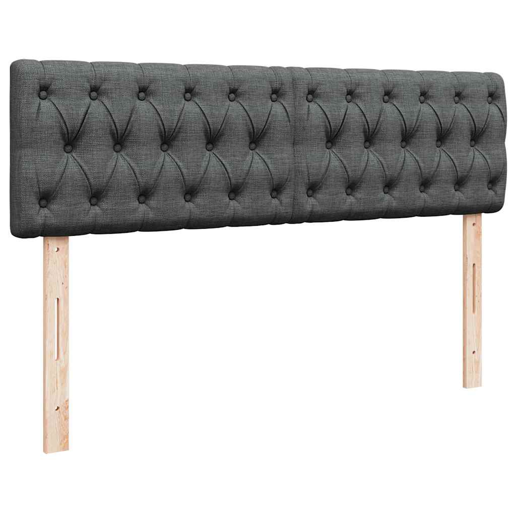 Pouf Letto con Materasso Grigio Scuro 140x190 cm in Tessuto