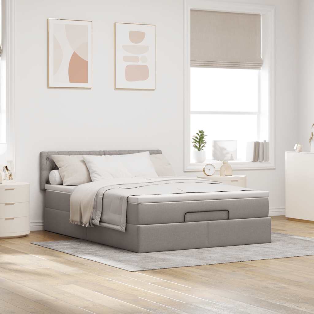 Pouf Letto con Materasso Tortora 140x190 cm in Tessuto | homemem39