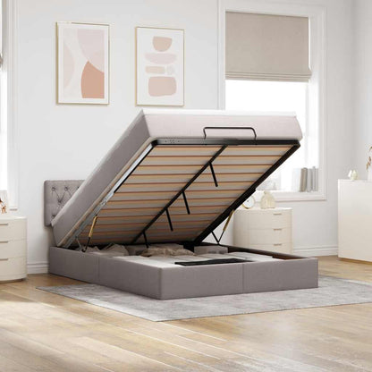 Pouf Letto con Materasso Tortora 140x190 cm in Tessuto | homemem39