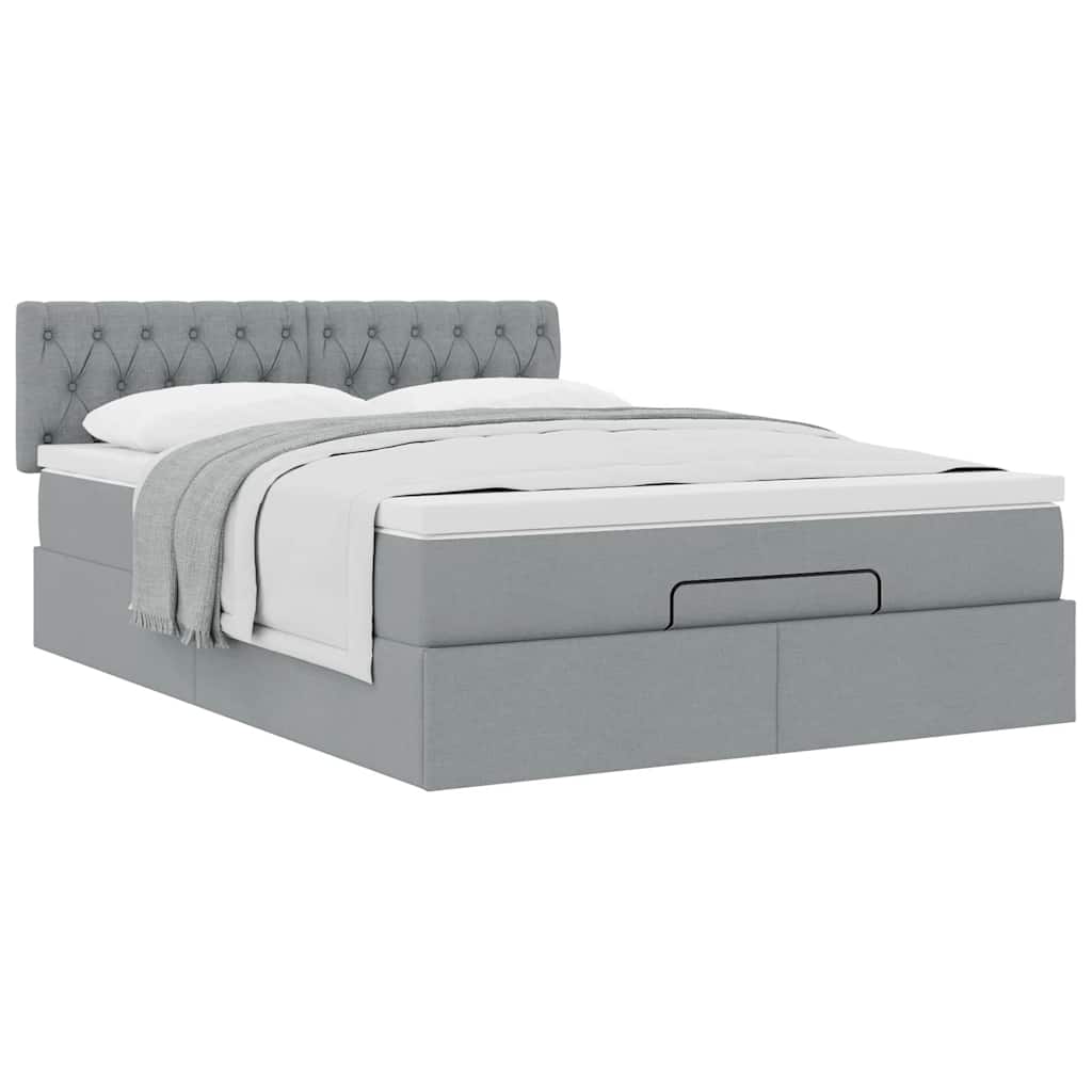 Struttura Letto Pouf con Materasso 140x200 cm in Tessuto | homemem39