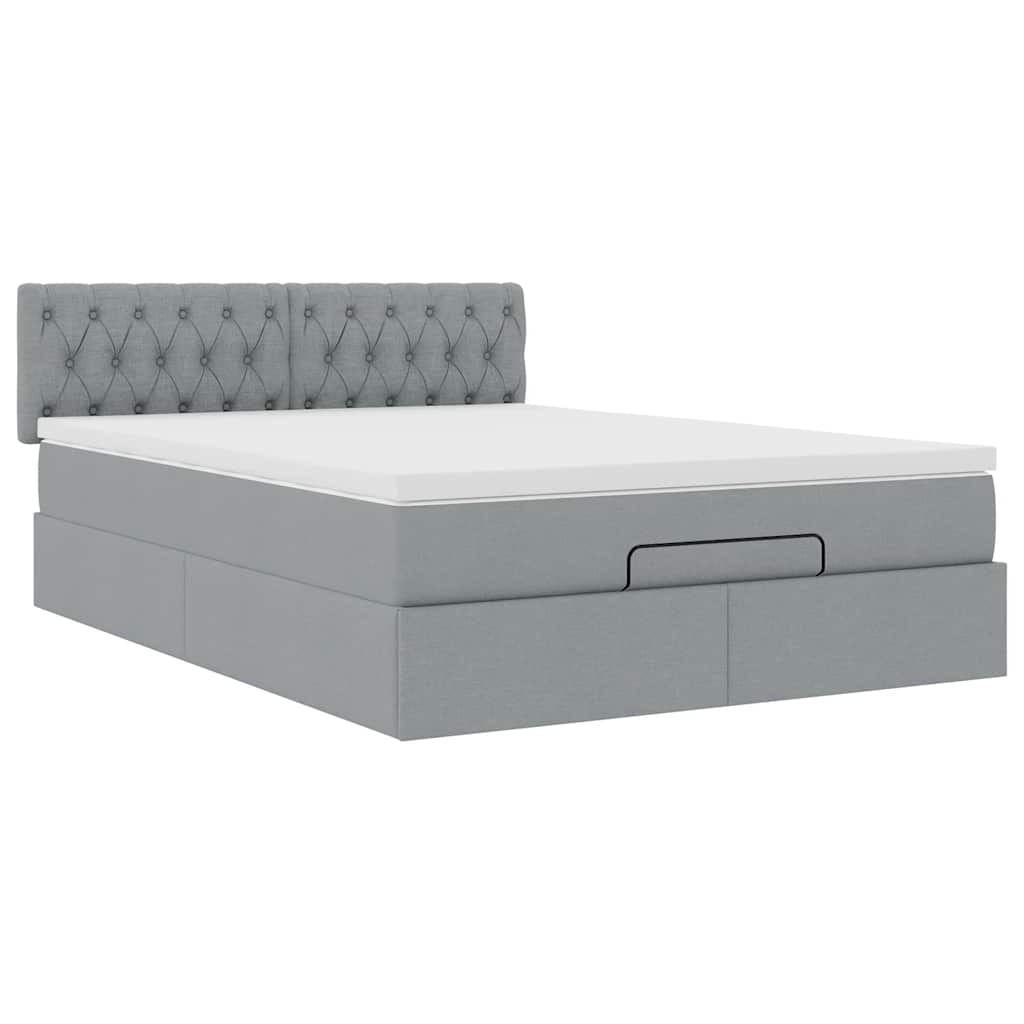 Struttura Letto Pouf con Materasso 140x200 cm in Tessuto | homemem39