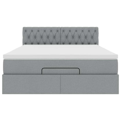 Struttura Letto Pouf con Materasso 140x200 cm in Tessuto