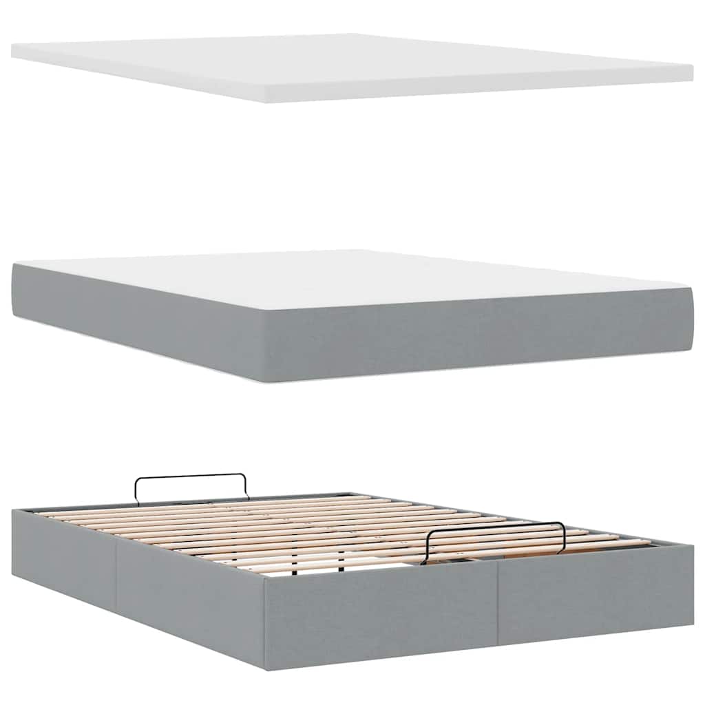 Struttura Letto Pouf con Materasso 140x200 cm in Tessuto | homemem39