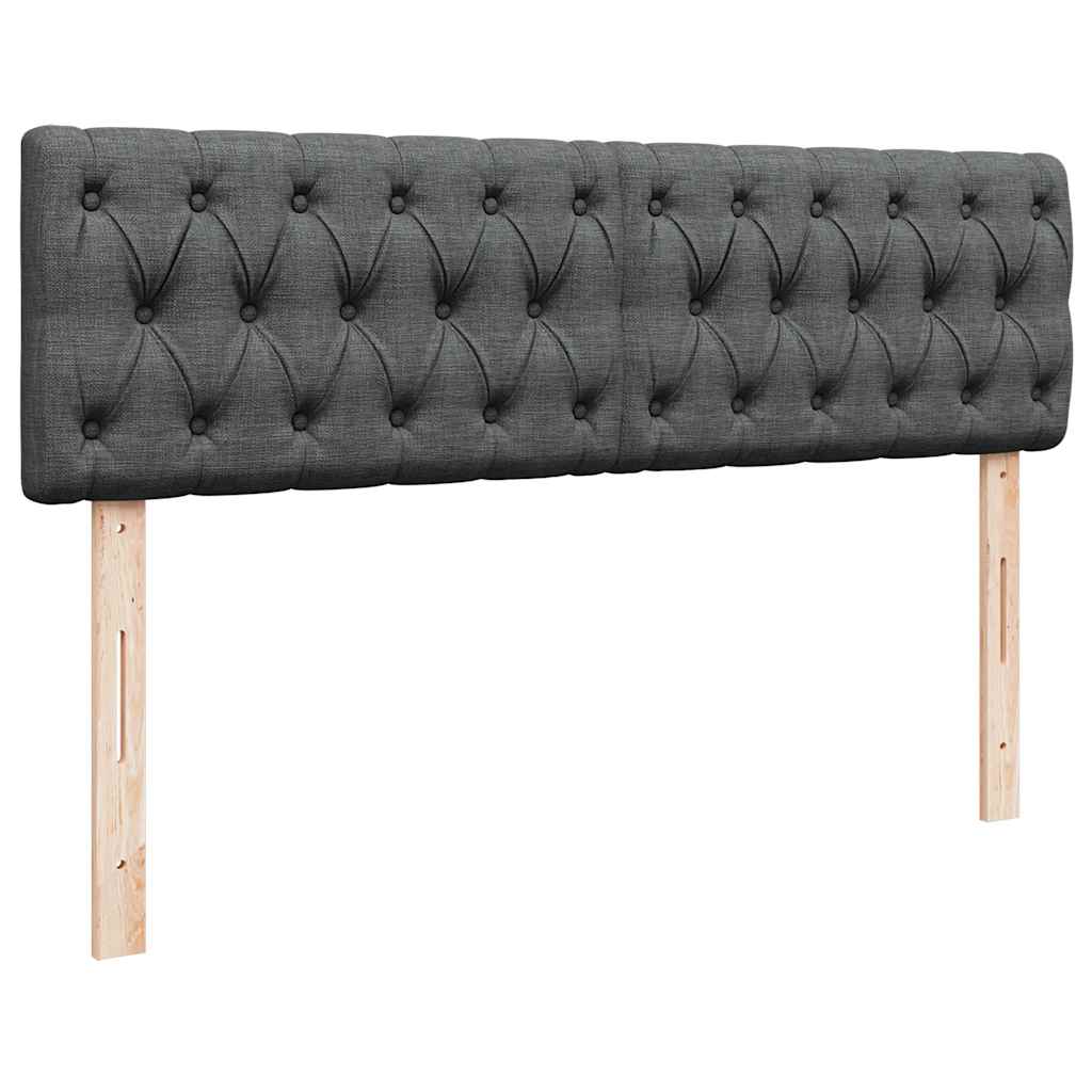 Pouf Letto con Materasso Grigio Scuro 140x200 cm in Tessuto