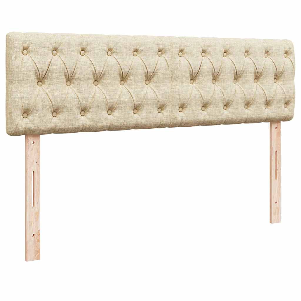 Pouf Letto con Materasso Crema 140x200 cm in Tessuto