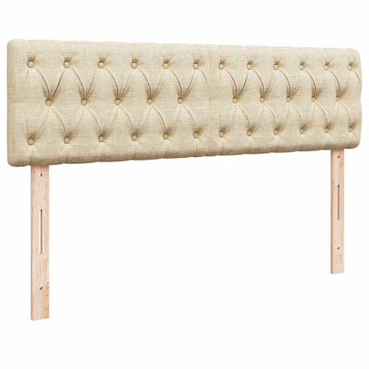 Pouf Letto con Materasso Crema 140x200 cm in Tessuto