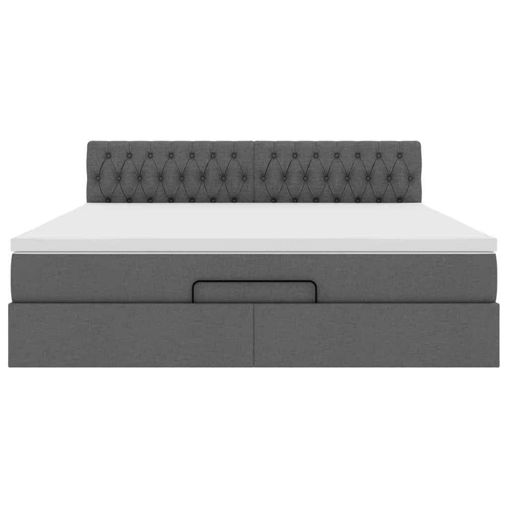 Struttura Letto Pouf con Materasso 160x200 cm in Tessuto
