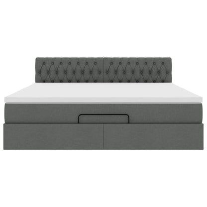 Struttura Letto Pouf con Materasso 160x200 cm in Tessuto