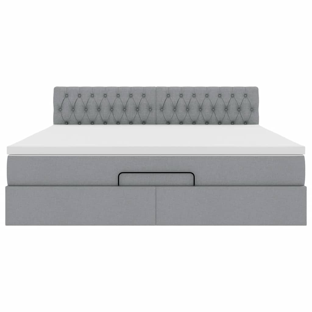 Struttura Letto Pouf con Materasso 180x200 cm in Tessuto