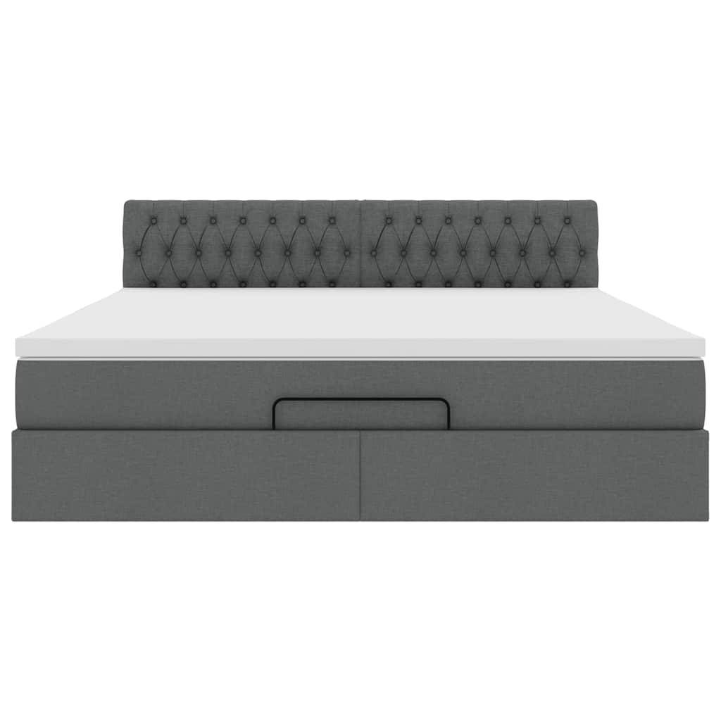 Struttura Letto Pouf con Materasso 180x200 cm in Tessuto