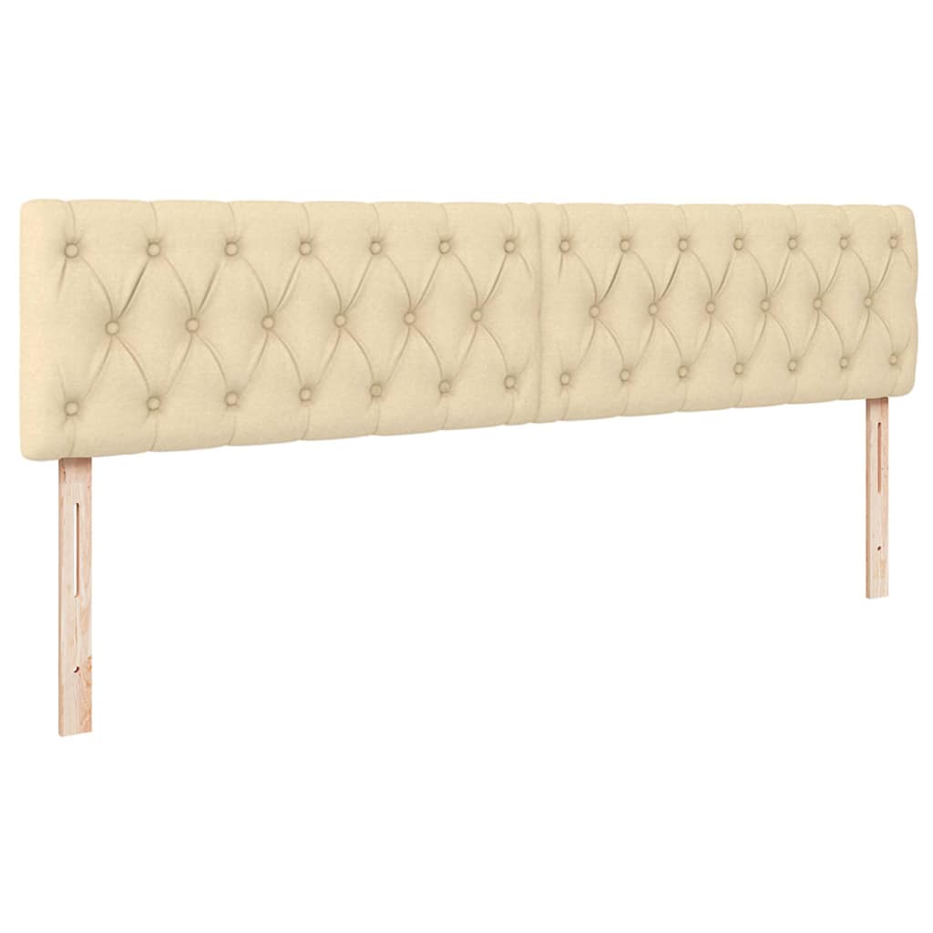 Struttura Letto Pouf con Materasso Crema 180x200 cm in Tessuto