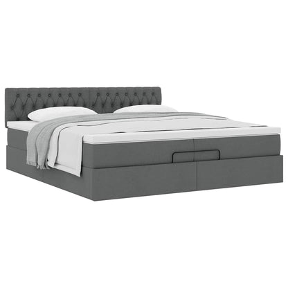 Struttura Letto Pouf con Materasso 200x200 cm in Tessuto | homemem39