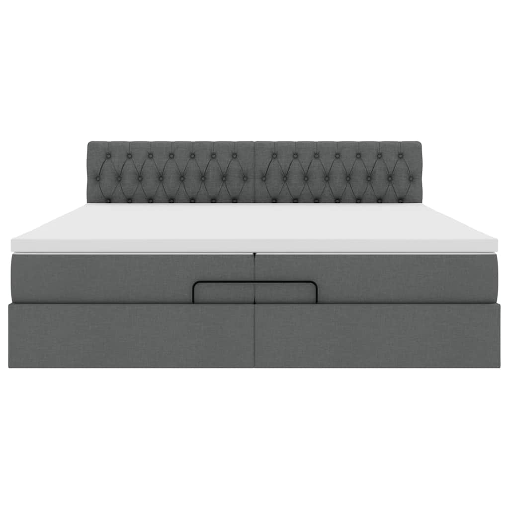 Struttura Letto Pouf con Materasso 200x200 cm in Tessuto