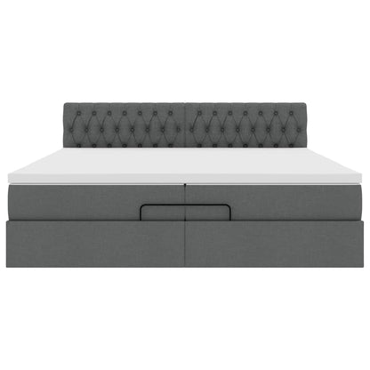 Struttura Letto Pouf con Materasso 200x200 cm in Tessuto