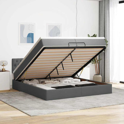 Struttura Letto Pouf con Materasso 200x200 cm in Tessuto